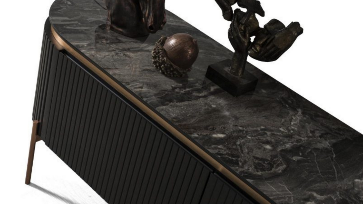 Tesla Yemek Odası Siyah-Bronz